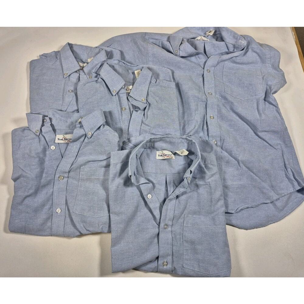 5 TOM SAWYER Boy's Long Sleeve Blue Oxford Shirt * Size 16 School Uniform